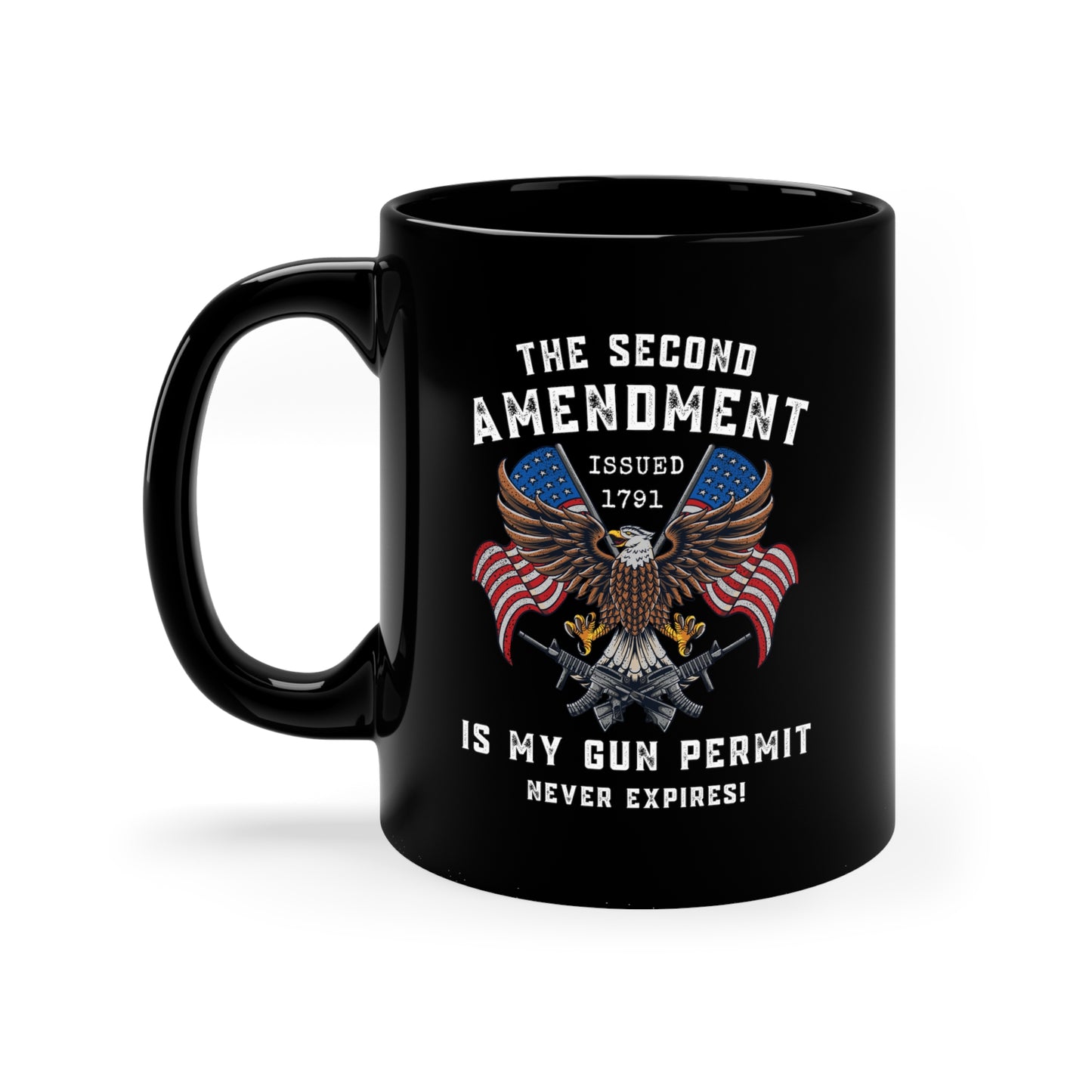 The Second Amendment is my gun permit - 11oz Black Mug - Premium Mug from Printify - Just $19.97! Shop now at Grizzly Creek Apparel
