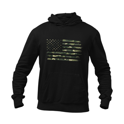 Cammo Flag - Hooded Sweatshirt - Premium Hoodie from Grizzly Creek Apparel - Just $44.97! Shop now at Grizzly Creek Apparel