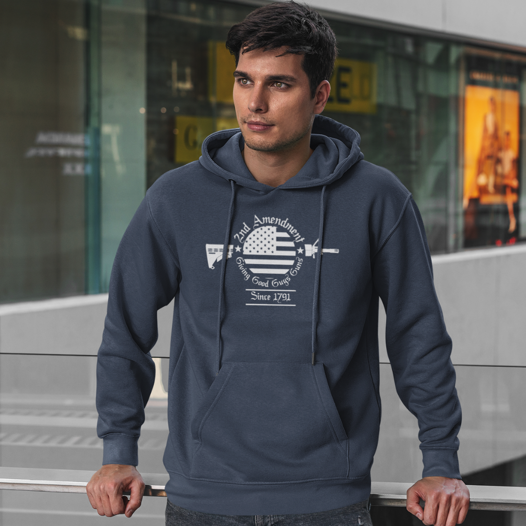 2nd Amendment giving good guys guns unisex hoodie - Premium Hoodie from Printify - Just $44.97! Shop now at Grizzly Creek Apparel